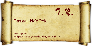 Tatay Márk névjegykártya